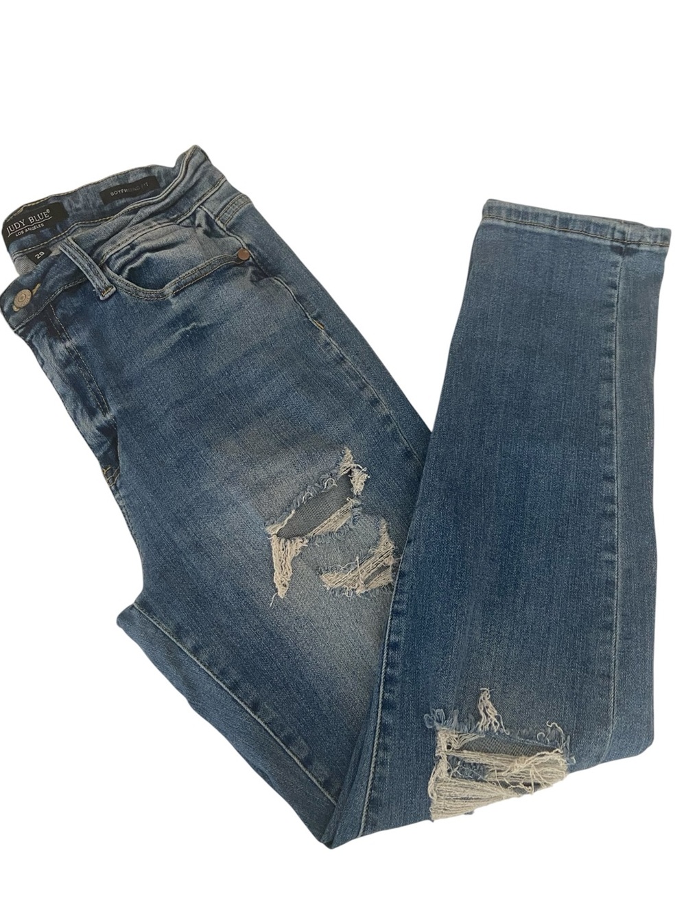 JUDY BLUE BOYFRIEND FIT DISTRESSED JEANS SIZE 29/8